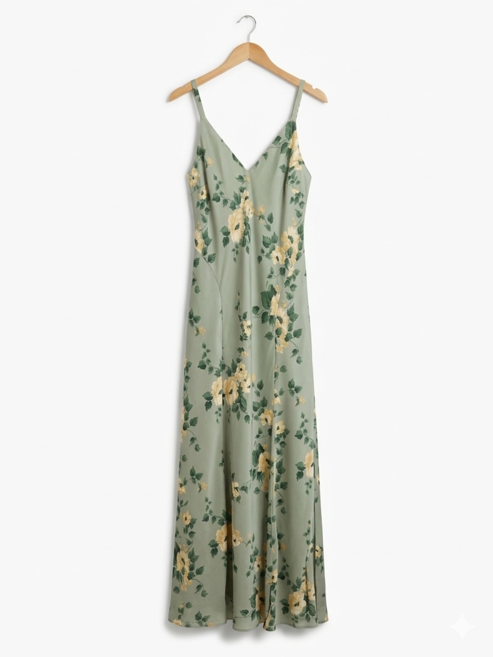NWT Reformation Serafina Floral Green Silk Maxi Slip Dress Size 12